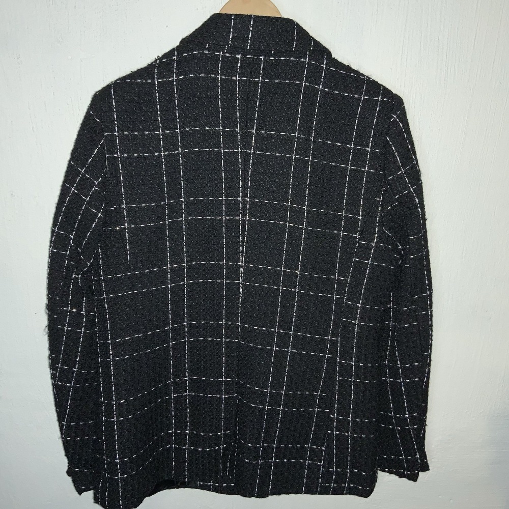 Miss Selfridge Blazer Boucle Black Depop Buttons Dressy‎ Sz 8 - Picture 5 of 6